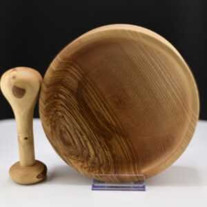 Mortier et pilon frêne olivier – Bois recyclé haut de gamme