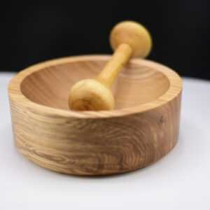 Mortier frêne olivier recyclé & pilon en buis – Artisanal