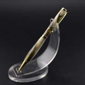 Stylo bois de cerf et résine – Finition or 14k