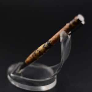 Stylo loupe et résine noire – Acier inox noir décoré