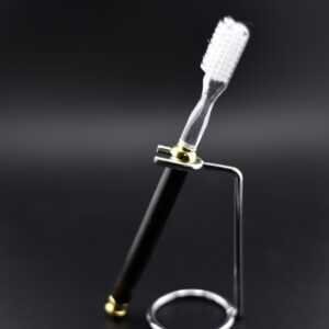 Brosse à dents en ébène – Détails plaqués or 14k, luxe raffiné