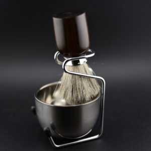 Blaireau de rasage en gaïac du Mozambique – bois tourné