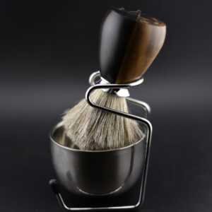 Blaireau de rasage en ébène – bois tourné artisanal