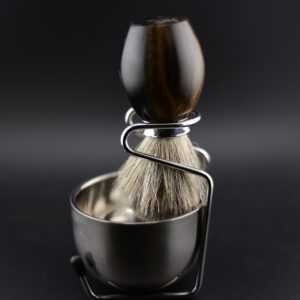 Blaireau de rasage en ébène – manche en bois précieux